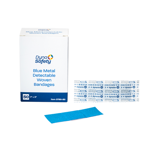 Blue Metal Detectable Woven Bandage, 1" x 3", Case (3760-50)