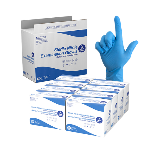 Nitrile Sterile Exam Gloves, Pairs, Small, Powder-Free, 8/50pr/cs