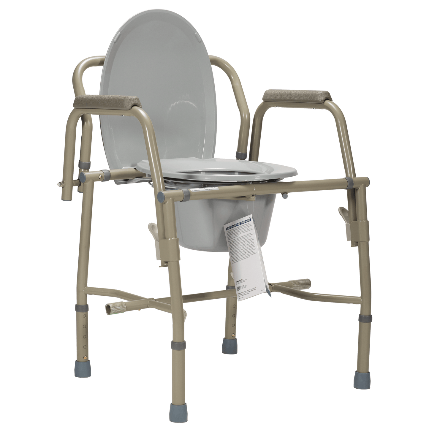 Drop-Arm Commode, Steel 10376