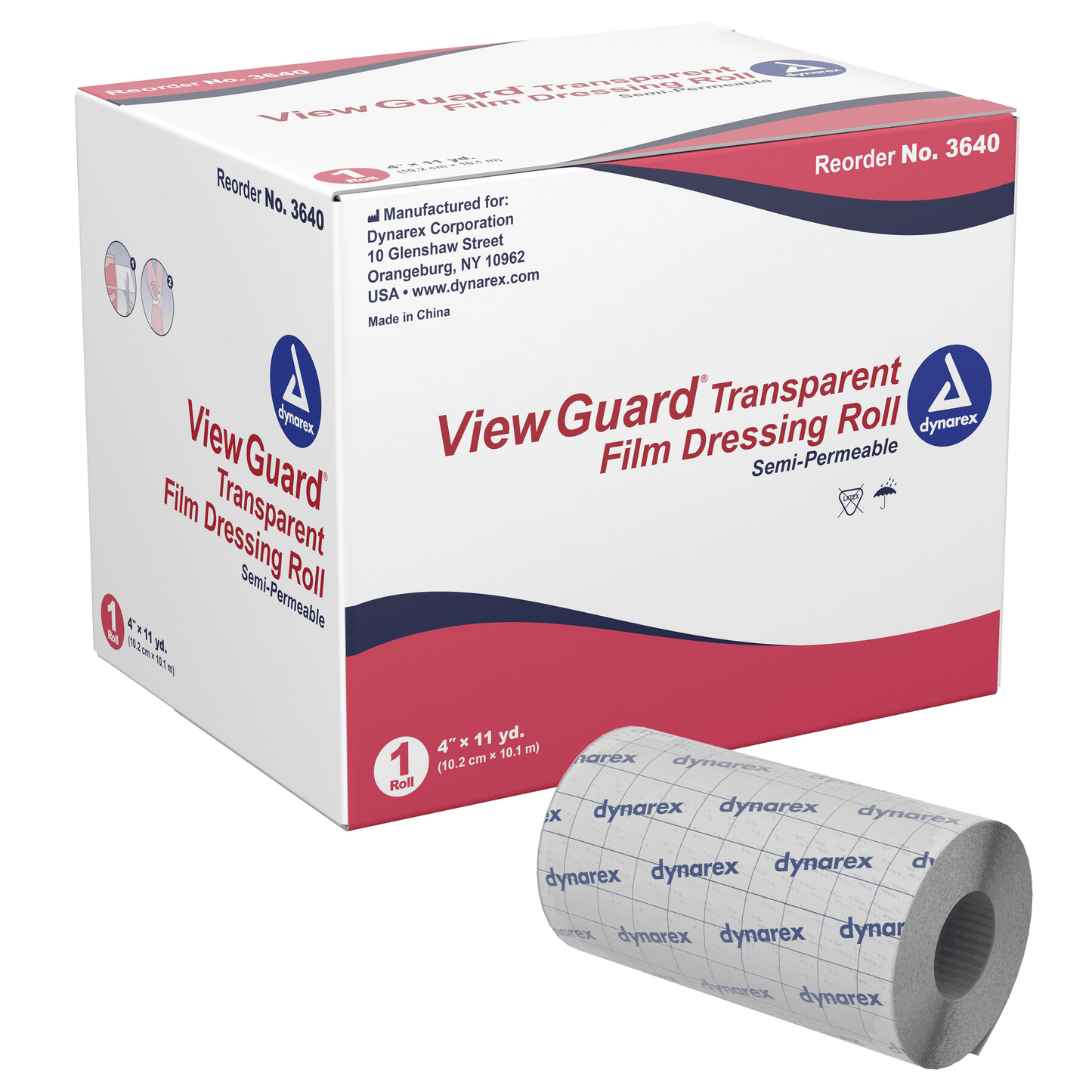 View Guard Transparent Film Dressing Roll, 4" x 11 yd, 12/cs