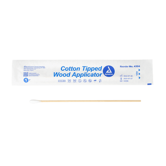 Cotton Tipped Wood Applicators - Sterile, 6", Case (4304)