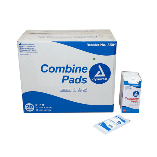 Combine Pads 1/pouch - Sterile, 5" x 9", Case (3501)