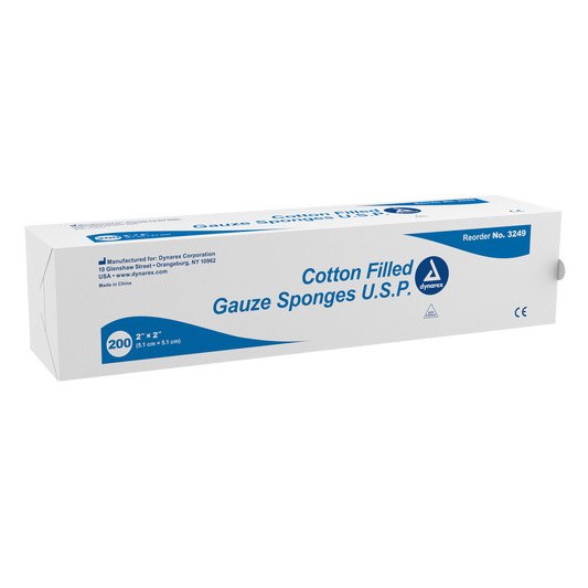 Cotton Filled Gauze Sponge U.S.P., 2" x 2", Case (3249)