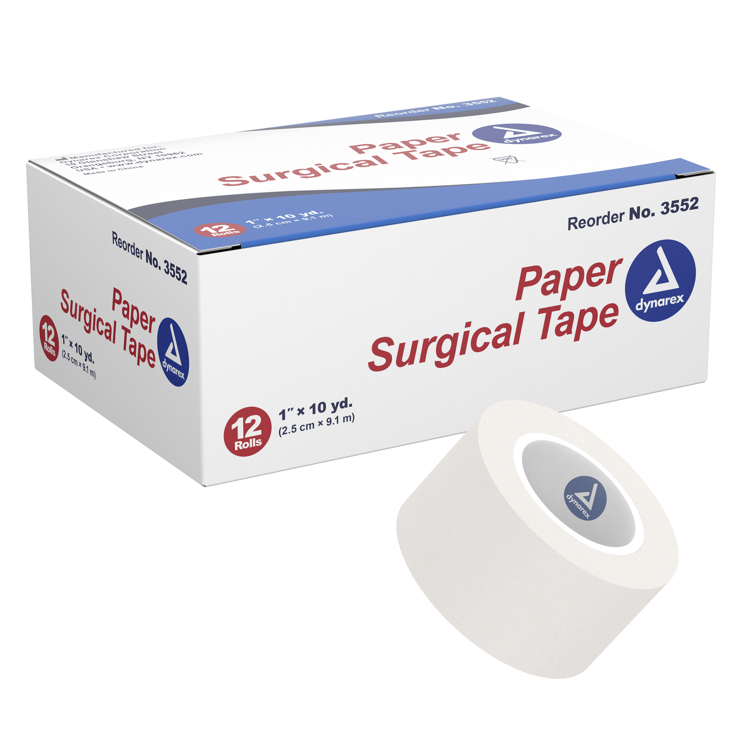 Paper Surgical Tape, 1" x 10 yd, 12/12/cs