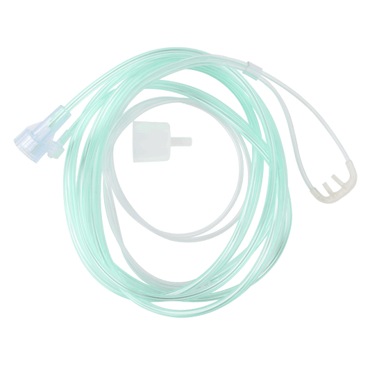EtCO2 Nasal Sampling Cannula w/ 7' (2.1 m) Tubing w/ Male Lu, Adult/Universal 02 Tubing Conn, 25/cs