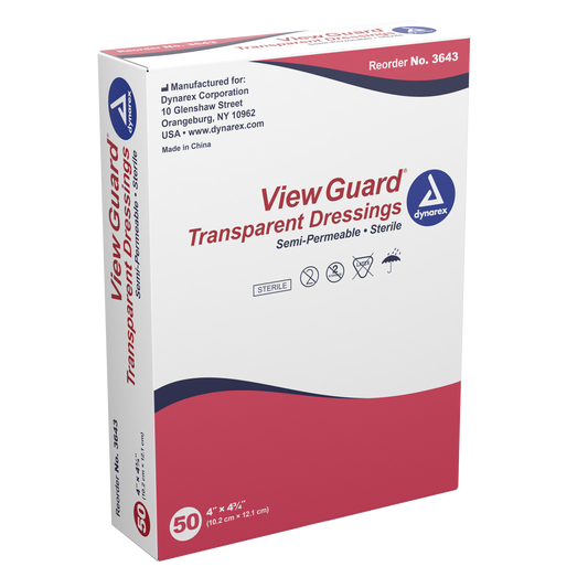 View Guard Transparent Dressings - Sterile, 4" x 4 3/4", 4/50/cs