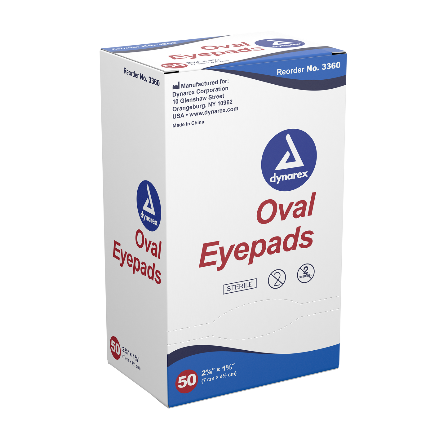 Oval Eye Pads - Sterile, 2 5/8" x 1 5/8", 12/50/cs