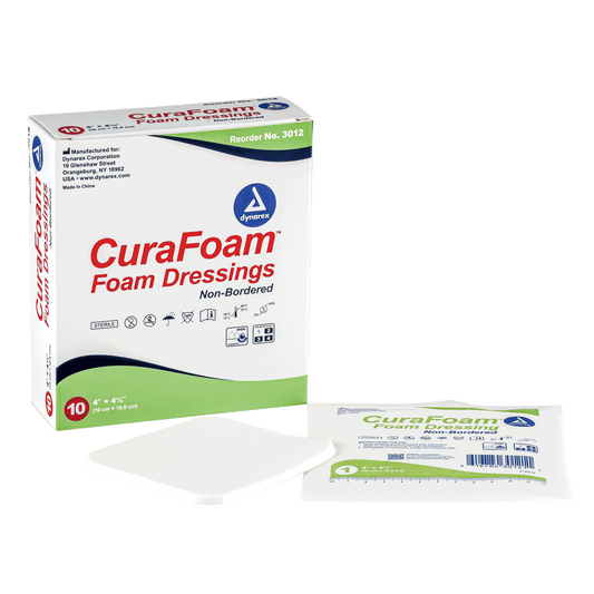 CuraFoam - Foam Dressing, 4" x 4.25", Case (3012)