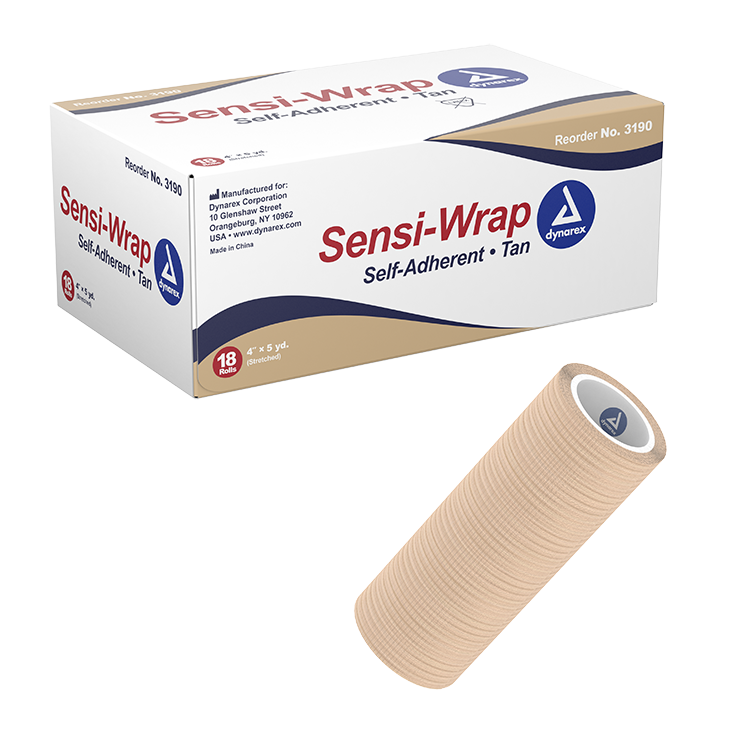 Sensi Wrap, Self-Adherent - Latex Free, 4" x 5 yd Tan, 18/cs