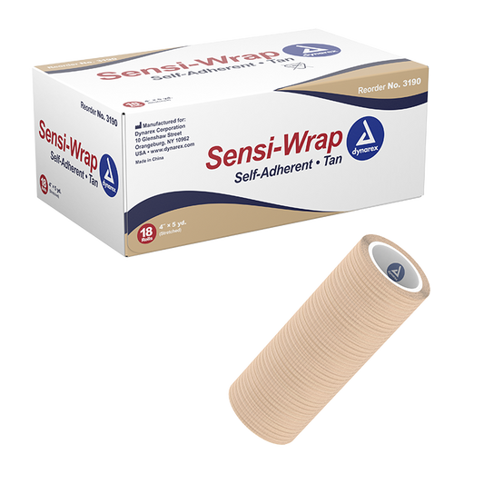 Sensi Wrap, Self-Adherent - Latex Free, 4" x 5 yd Tan, 18/cs