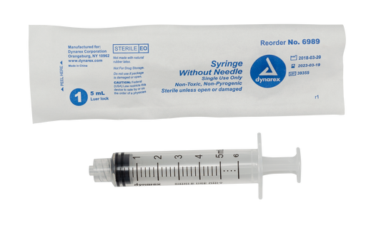 Syringe - Luer Lock, 5 cc, 10/100/cs