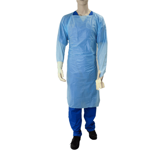 CPE Thumb Loop Isolation Gown, Blue, Case (2140)