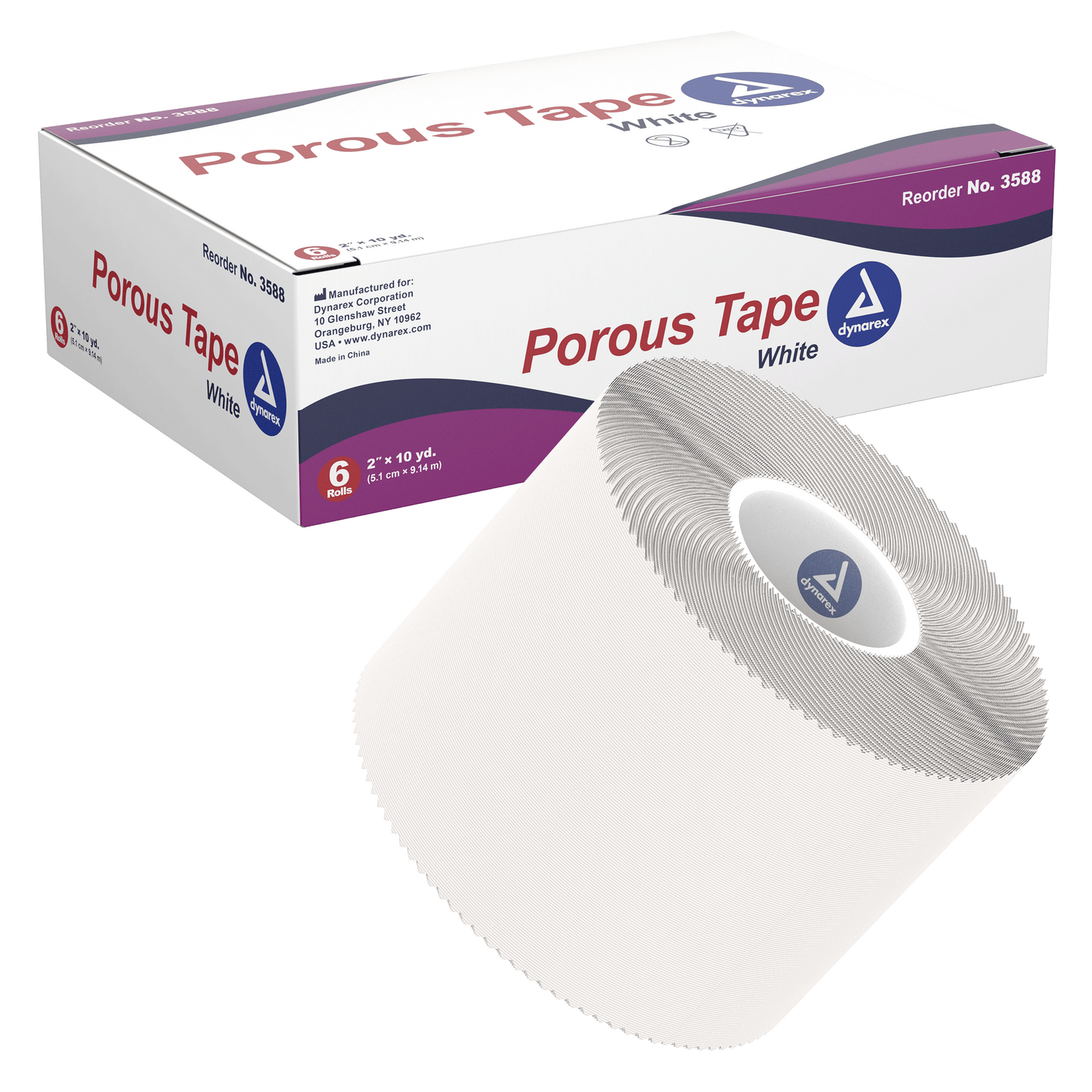 Porous Tape, 2" x 10 yd, 12/6/cs