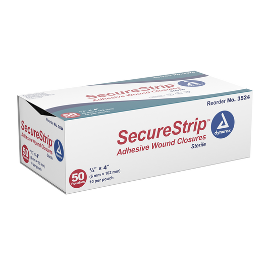 SecureStrip Adhesive Wound Closures - Sterile, 1/4" x 4", 4/50/cs