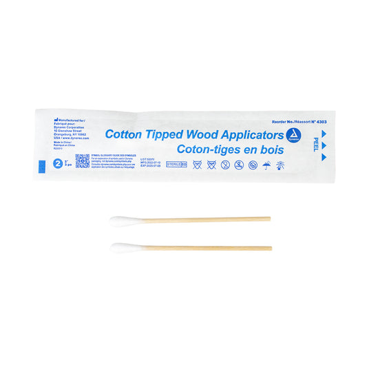 Cotton Tipped Wood Applicators - Sterile, 3", Case (4303)