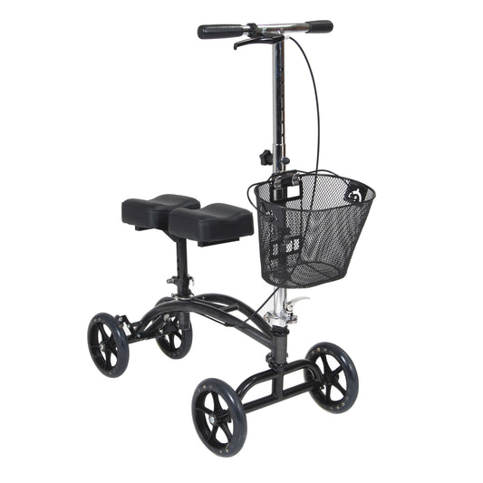 Dual Pad Steerable Knee Walker Knee Scooter with Basket, Alternative to Crutches (796)