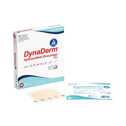 DynaDerm - Hydrocolloid Dressing - Thin, 4" x 4", Case (3015)