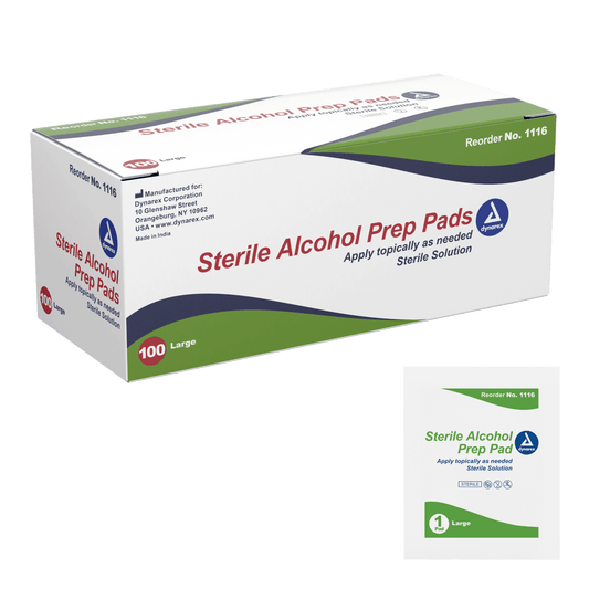 Alcohol Prep Pad - Sterile, Large, Case (1116)