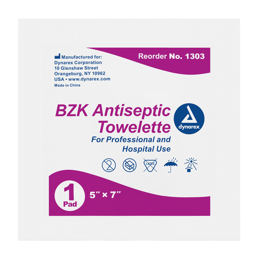 BZK Antiseptic Towelettes, 5" x 7", Case (1303)