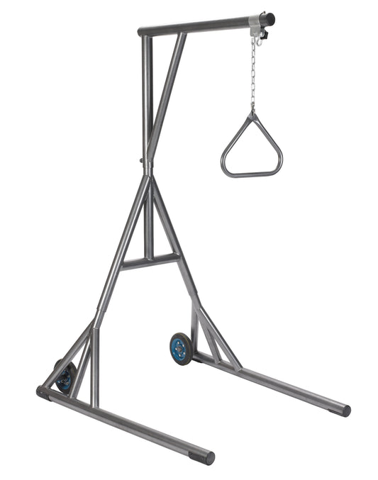 Drive Medical Heavy Duty Trapeze with Base and Wheels Silver Vein medical supply
