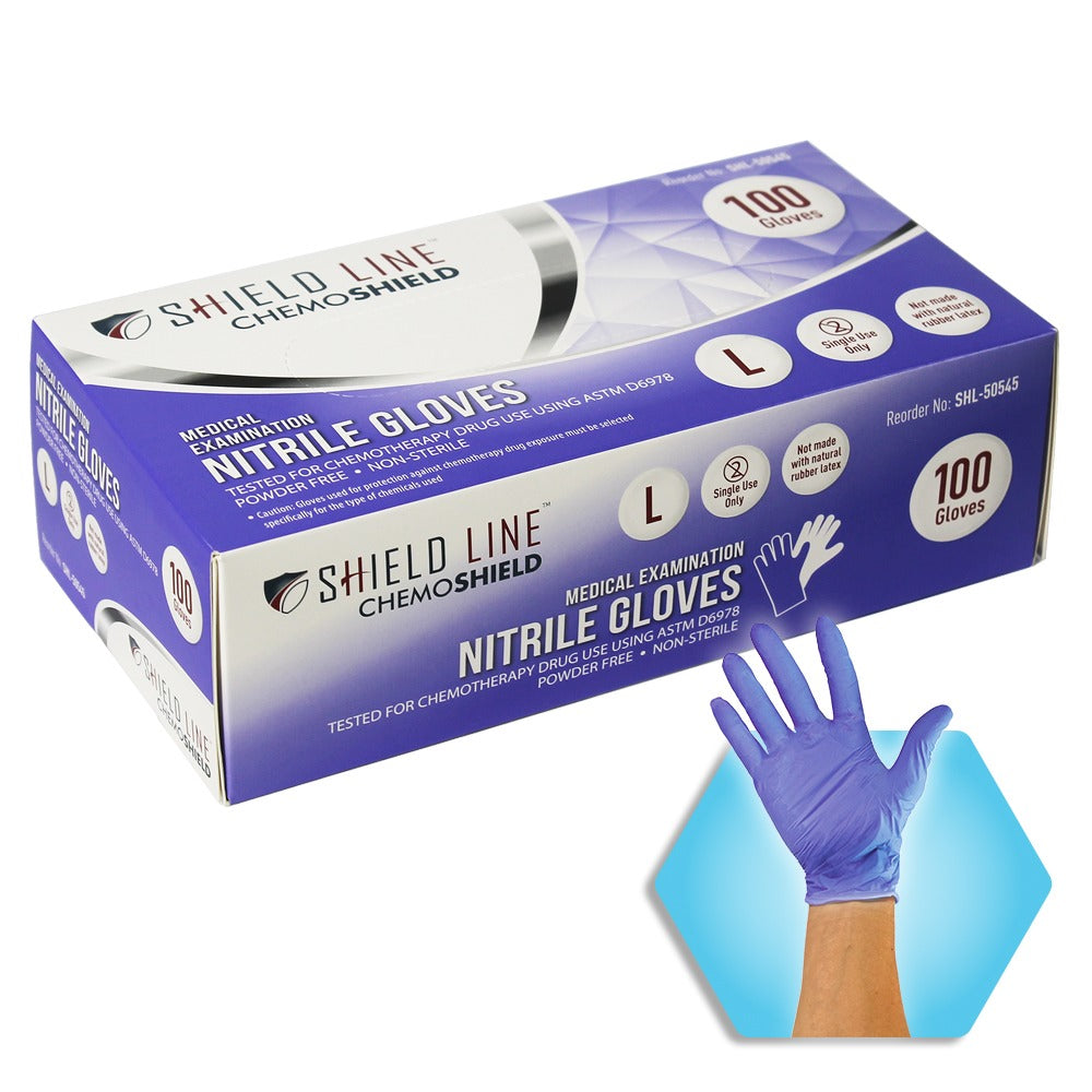 Shield Line Chemoshield, Medical Exam Nitrile Gloves, Medium, Case (SHL-50544) medical supply
