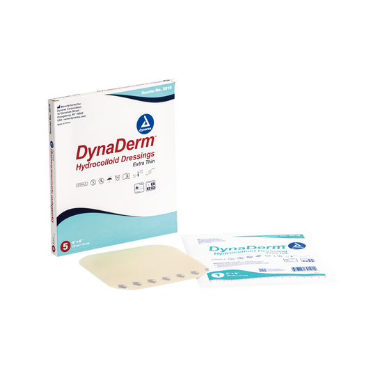 DynaDerm - Hydrocolloid Dressing - Extra Thin, 6" x 6", Case (3019)