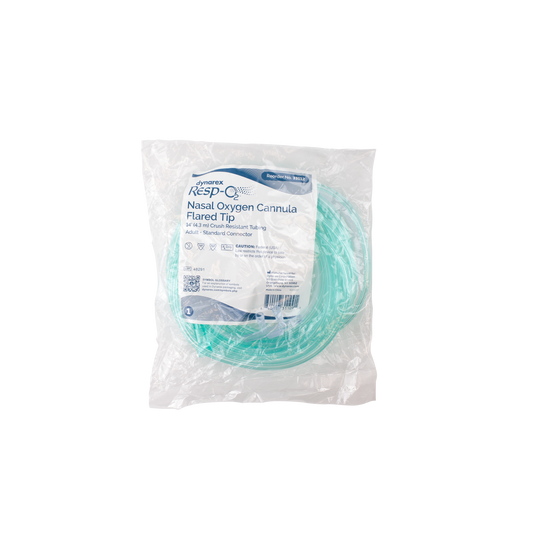 Nasal Oxygen Cannula Flared Tip w/ 14' (4.3 m) Crush Resista, Adult/Standard Connector, 50/cs