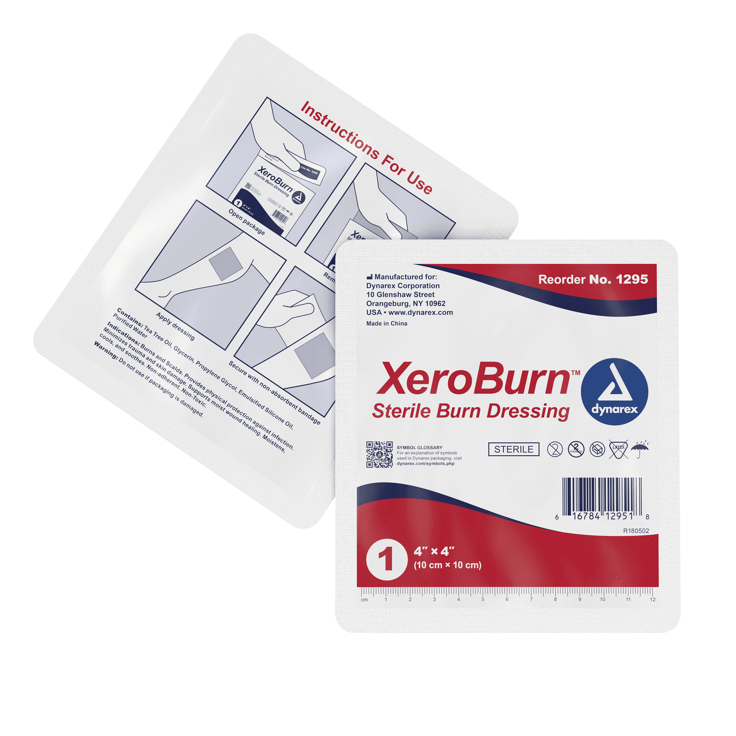 XeroBurn Sterile Burn Dressing, 4" x 4", 4/15/cs