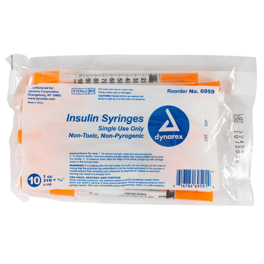 Insulin Syringe - Non-Toxic, 31G, 5/16" Needle, 1 cc, 5/100/cs