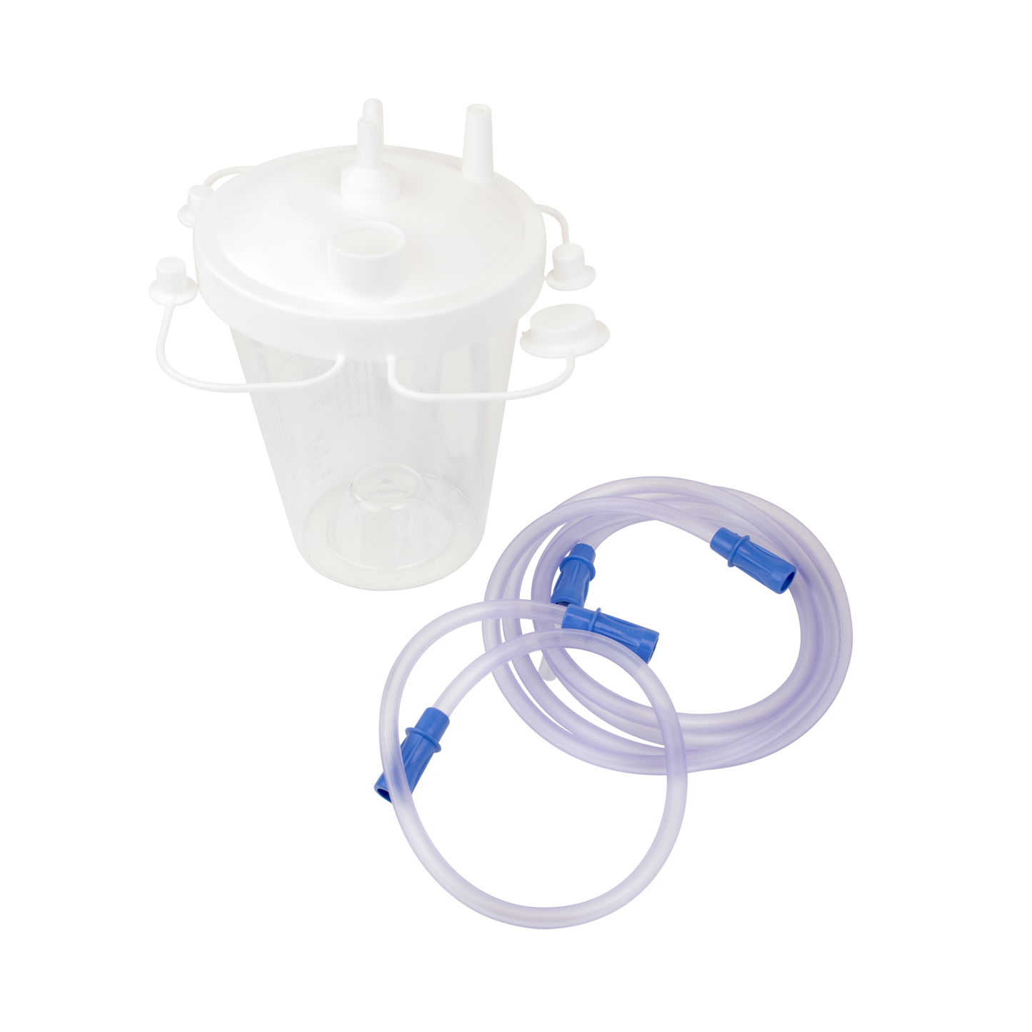 Suction Disposable Canister w/ Float Valve Shutoff, 800 cc, 3/16" x 6' & 3/16" x18, 12/cs