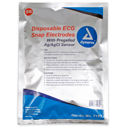 ECG Snap Electrode, 50 mm x 55 mm - Adult, 12/50/cs