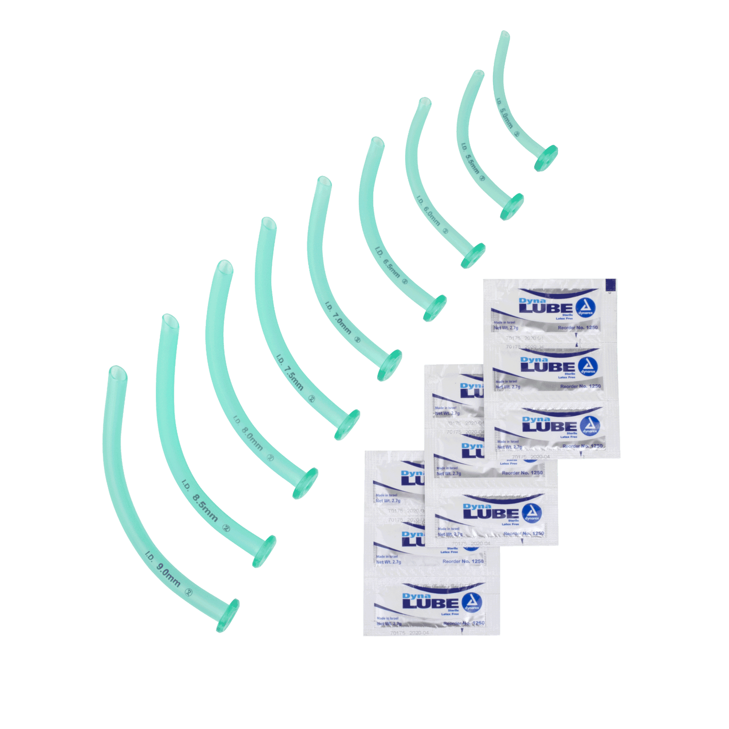 Nasopharyngeal Airway Kits - 9 NPA + 9 packs of Jelly, 1/bx