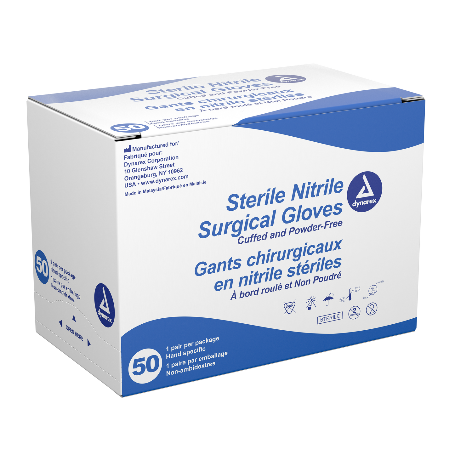 Nitrile Sterile Surgical Gloves, Pairs, Size 6.0, 4/50/cs