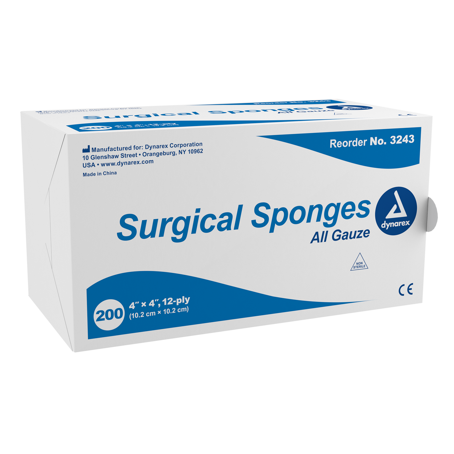 Surgical Gauze Sponge, 4" x 4" 12 Ply, 10/200/cs