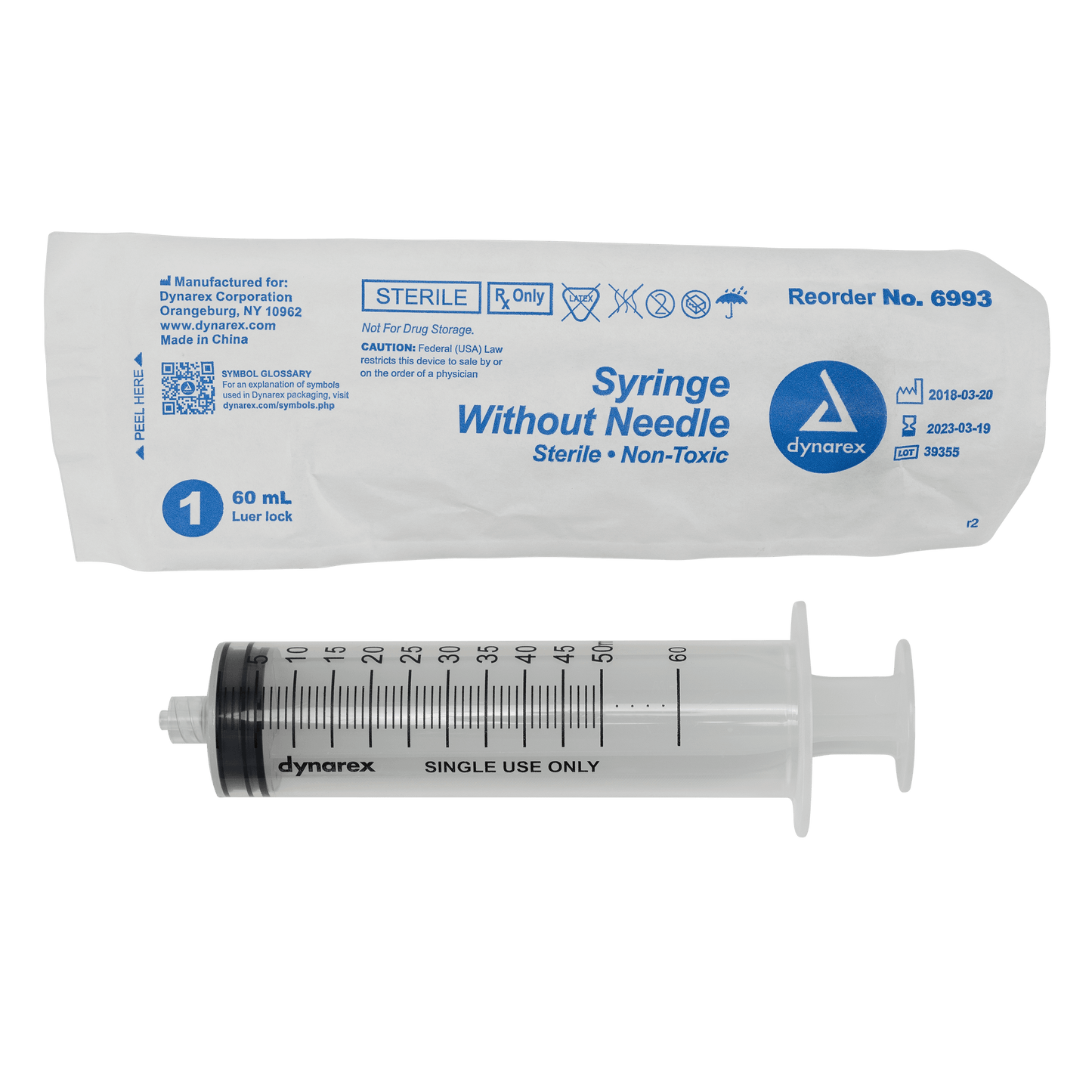 Syringe - Luer Lock, 60 cc, 10/25/cs