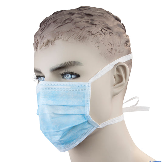 Surgical Face Mask w/ Ties, Blue, 6/50/cs