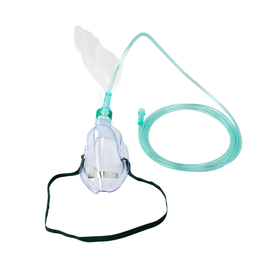 Non-Rebreather Elongated Mask w/ 7' (2.1 m) tubing, 1000 ml, Adult/Standard Connector, 50/cs