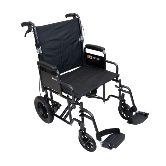 Bariatric Transport Wheelchair - 22" x 16", Silver Vein 10244