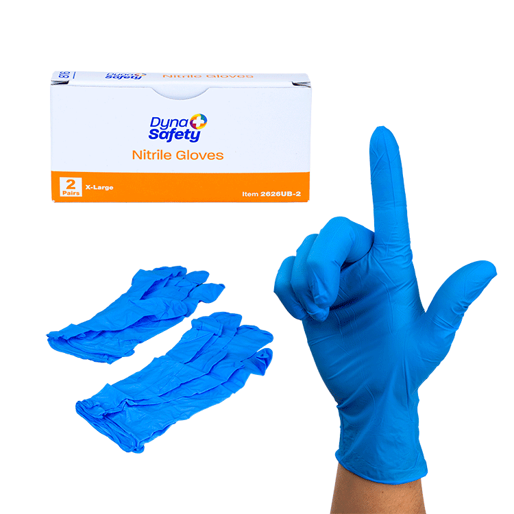 Gloves Nitrile XLG 2 pair/unit, X-Large, Nitrile, Blue, 100/2/cs