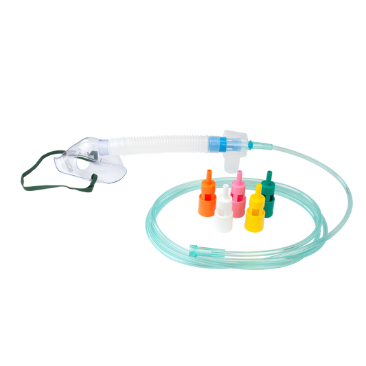 Venturi Select A Vent Elongated Mask w/6 dilutors 7' (2.1 m), Pediatric/Standard Connector, 50/cs