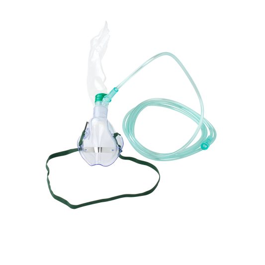 Oxygen High-Concentration Standard Mask w/ 7' (2.1 m) tubing, Adult/Standard Connector, 50/cs