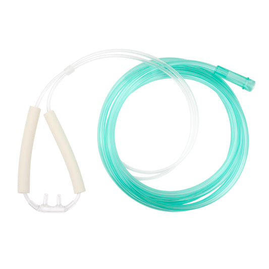 Nasal Oxygen Cannula Cushion Tip w/Advantage Ear Foam w/ 7', Pediatric/Standard Connector, 50/cs