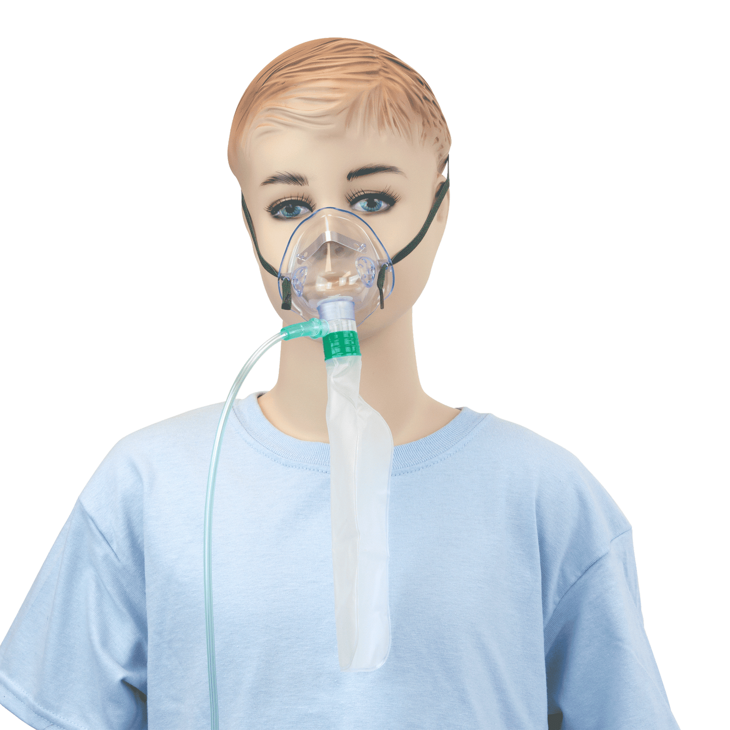 Oxygen High-Concentration Standard Mask w/ 7' (2.1 m) tubing, Pediatric/Standard Connector, 50/cs