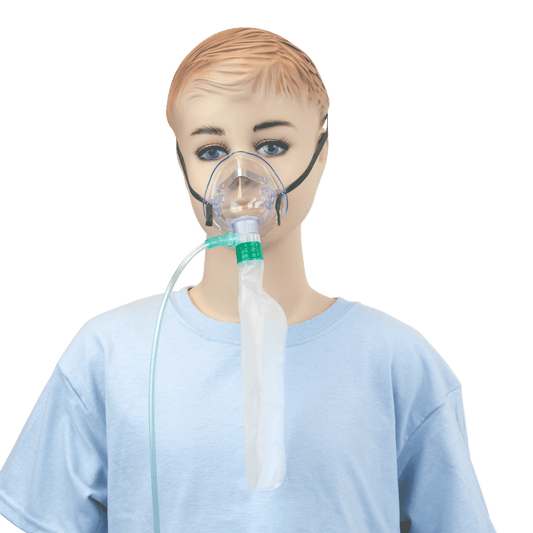 Oxygen High-Concentration Standard Mask w/ 7' (2.1 m) tubing, Pediatric/Standard Connector, 50/cs