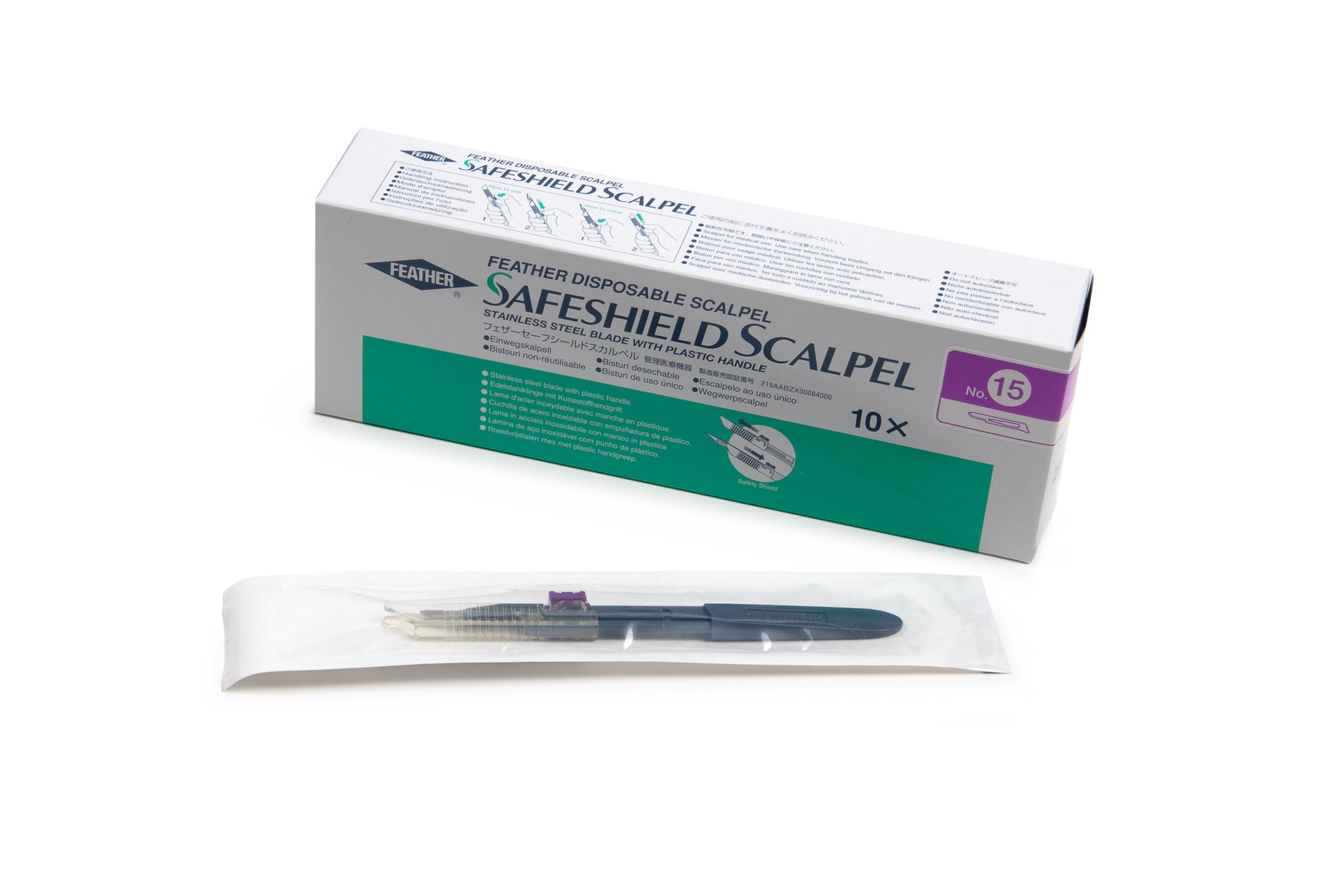 Graham Field Safeshield Disp Scpl Strl #15 Feather medical supply view 3