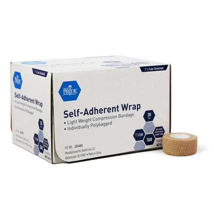 Shield Line Self-adherent Wrap, x 5 Yds. - Tan - Latex Free - 30/cs medical supply