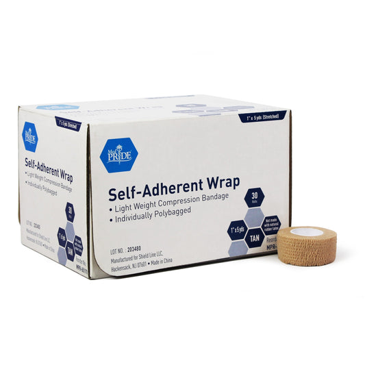 Shield Line Self-adherent Wrap, x 5 Yds. - Tan - Latex Free - 30/cs medical supply