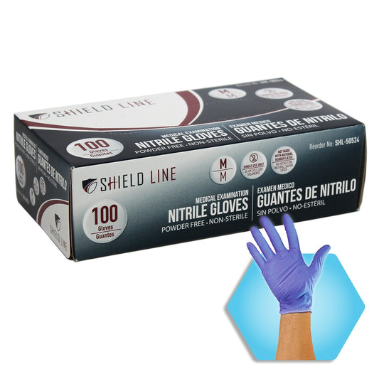 Shield Line Sl Nitrile Exam Glove - N/s - Bi - Powder Free - 10/100/cs. medical supply