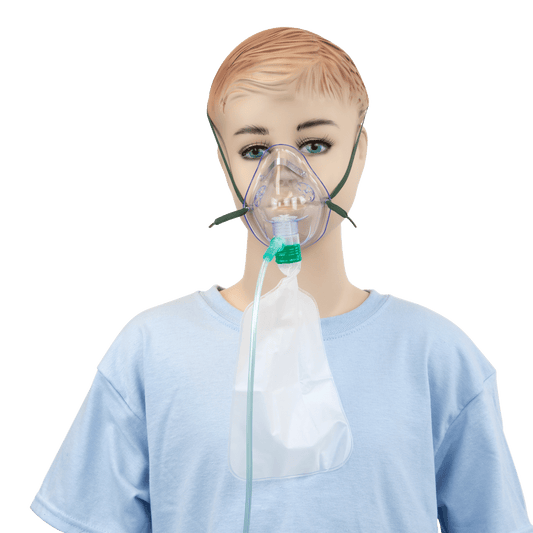 Oxygen High-Concentration Elongated Mask w/ 7' (2.1 m) tubin, Pediatric/Standard Connector, 50/cs