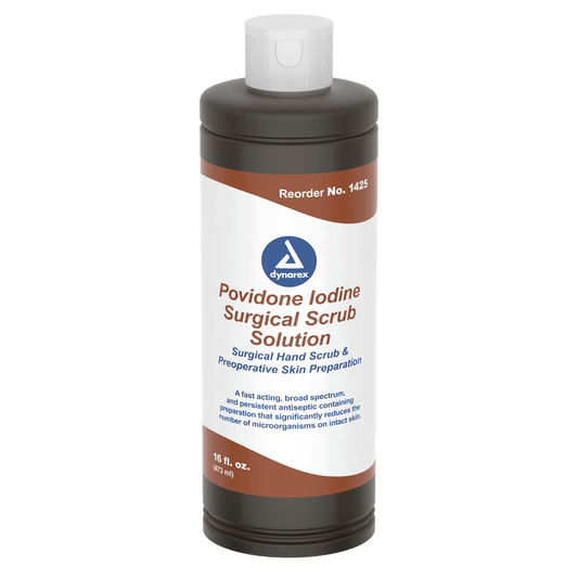 Povidone Iodine Scrub Solution, 16 oz. Bottle, 24/cs